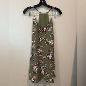 Tempted Olive Floral Mini Dress